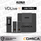 Comica Audio VDLive10 Ultracompact 2-Person Digital Wireless Microphone System for Cameras & USB Type-C Devices (Black, 2.4 GHz)